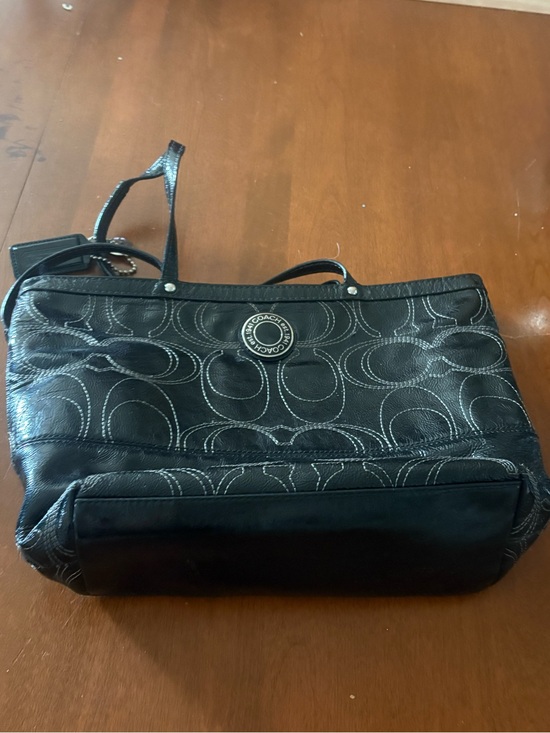 Walmart Handbags - Coach Black Signature Canvas and Leather Tote
